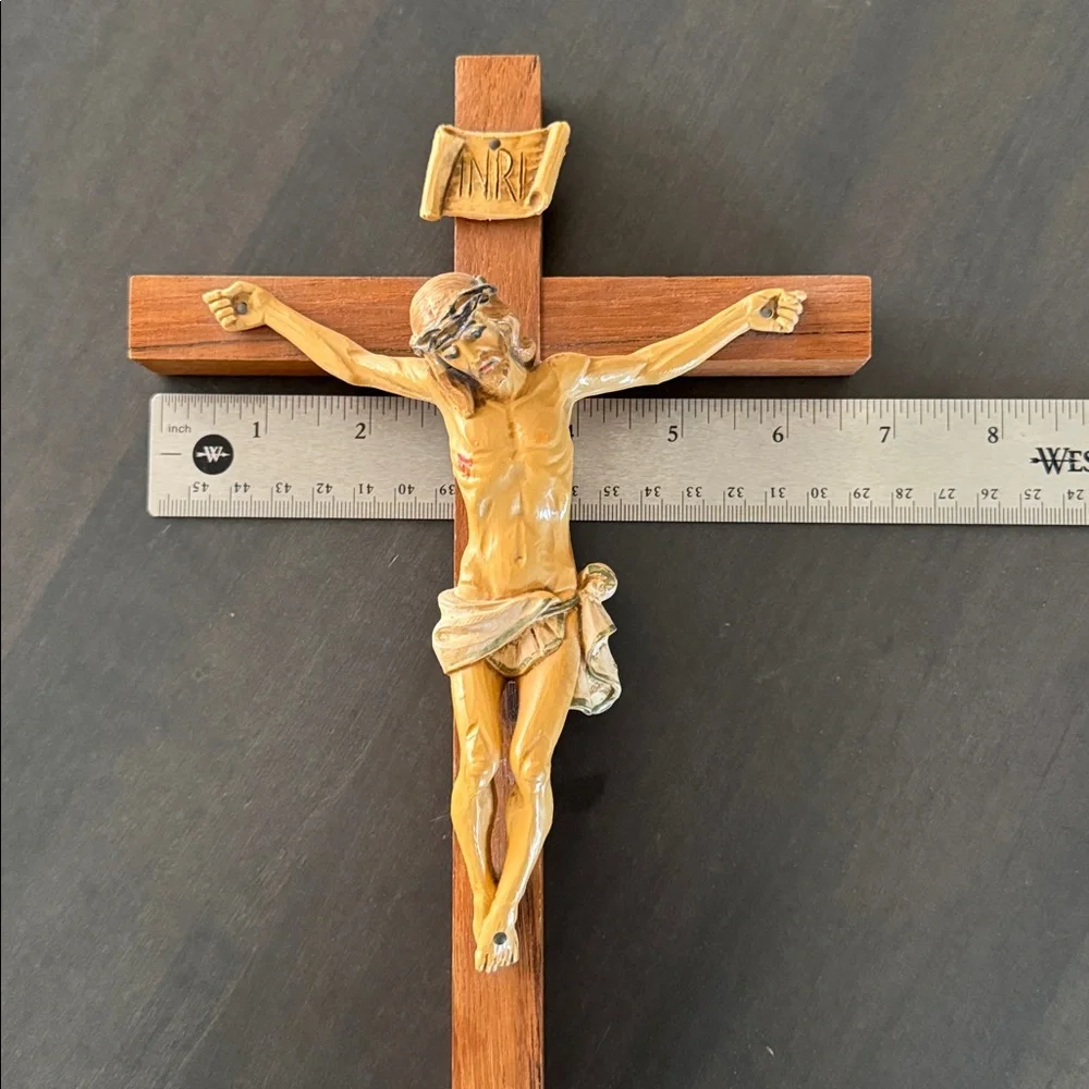 Vintage Fontanini Wall Crucifix Wood Cross Genuine Fontanini Corpus 12” Vtg Jesu - Picture 5 of 13
